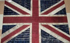Овальный ковер винтажный ручной работы Британский флаг Vintage Flag Patchwork 22201