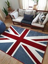 Разноцветный круглый ковер Британский флаг JEANS COLOR