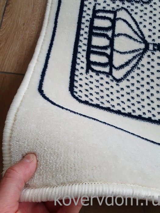 Детский монохромный ковер с дорогами PLANET крем-темно-синий